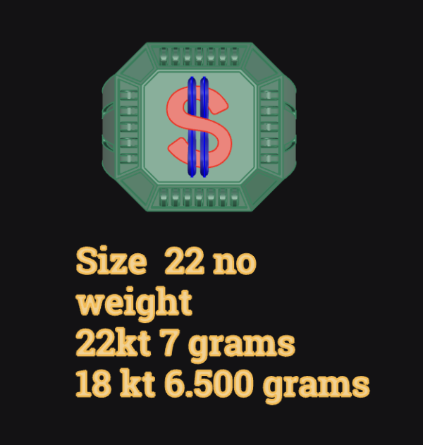 Dollar sign Gents Ring - Image 2