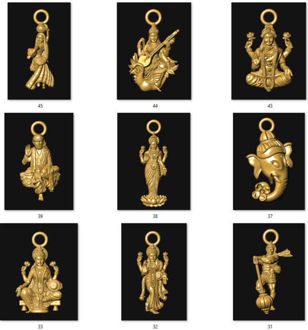 2 Gram mixed GOD pendant stl - Image 3