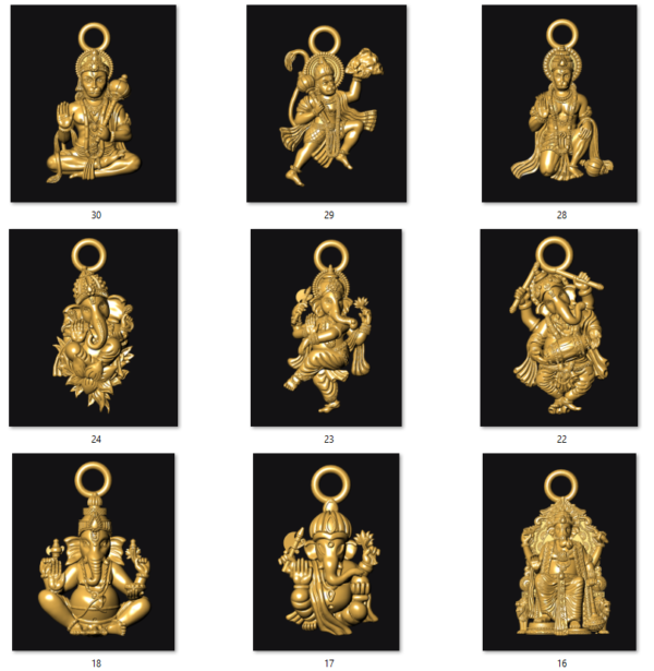 2 Gram mixed GOD pendant stl